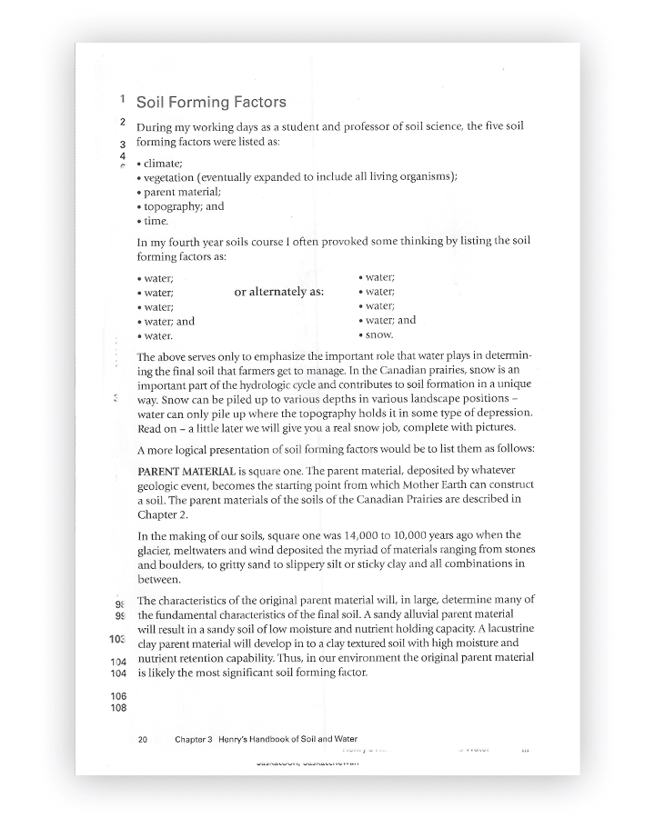 Henry's Handbook of Soil and Water excerpt from page 30